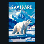 Svalbard Norwegen Polar Bear Travel Art Vintag Poster<br><div class="desc">Svalbard im Vektorkunststil. Eine der nördlichsten bewohnten Gegenden der Welt,  ist bekannt für sein zerklüftetes,  abgelegenes Terrain an Gletschern und gefrorener Tundra,  die Eisbären,  Rentiere Svalbard und Füchse der Arktis beherbergen.</div>