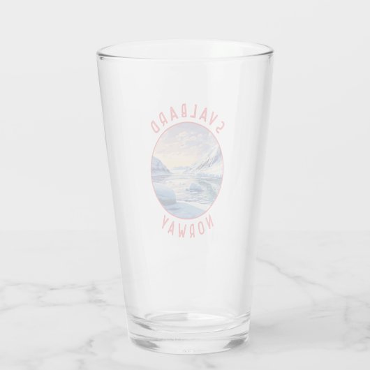 Svalbard Norwegen Retro Distressed Circle Glas (Rückseite)