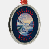 Svalbard Norwegen Retro Distressed Circle Ornament Aus Metall (Rechts)