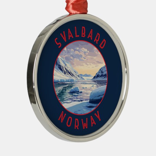 Svalbard Norwegen Retro Distressed Circle Ornament Aus Metall (Rechts)