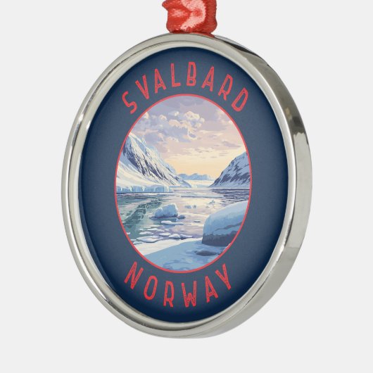 Svalbard Norwegen Retro Distressed Circle Ornament Aus Metall (Links)