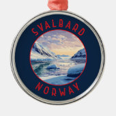 Svalbard Norwegen Retro Distressed Circle Ornament Aus Metall (Vorne)