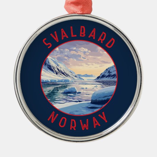 Svalbard Norwegen Retro Distressed Circle Ornament Aus Metall (Vorne)