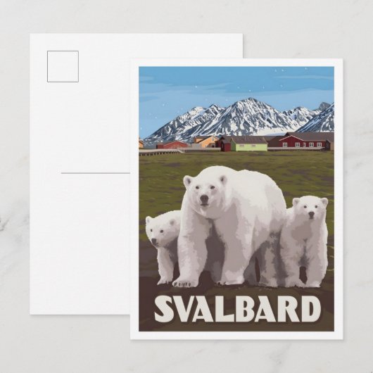 Svalbard Norwegen Vintage Reise Postkarte (Vorne/Hinten)