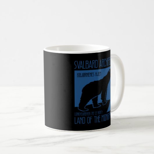 Svalbard Polar Bear Nordlichter in Longyearbye Kaffeetasse (VorderseiteRechts)