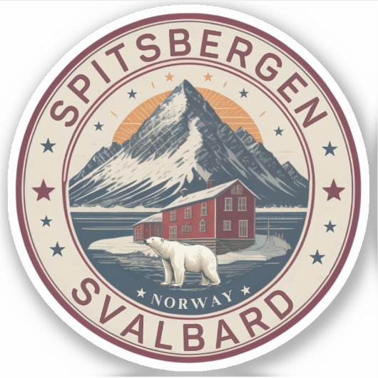 Svalbard Spitsbergen Artistic polar, Norwegen Aufkleber (Vorderseite)