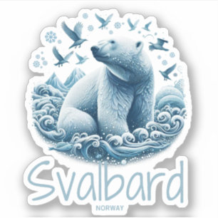 Svalbard Spitsbergen Künstlerischer Eisbär, Norweg Aufkleber