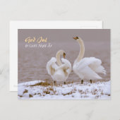 Svanpar i nysnö CC0804 Julhälsning Postkarte (Vorne/Hinten)