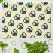 Svart Hona Black Chicken Wreath Weihnachten Geschirrtuch (Gefaltet)