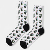 Svart Hona Hühner-Weihnachtskranz Socken (Linkes Detail)