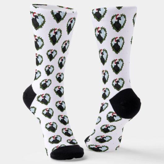Svart Hona Hühner-Weihnachtskranz Socken (Gewinkelt)