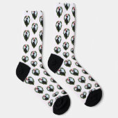 Svart Hona Hühner-Weihnachtskranz Socken (Rechts)