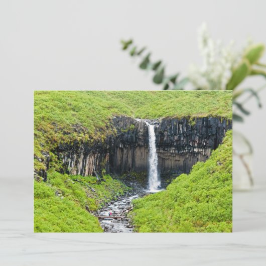Svartifoss Wasserfall im Skaftafell - Island Einladung (Stehend Vorderseite)