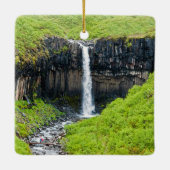 Svartifoss Wasserfall im Skaftafell - Island Keramikornament (Rückseite)