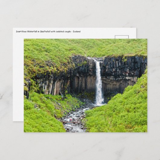 Svartifoss Wasserfall im Skaftafell - Island Postkarte (Vorne/Hinten)
