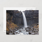 Svartifoss Wasserfall in Island Postkarte (Vorne/Hinten)