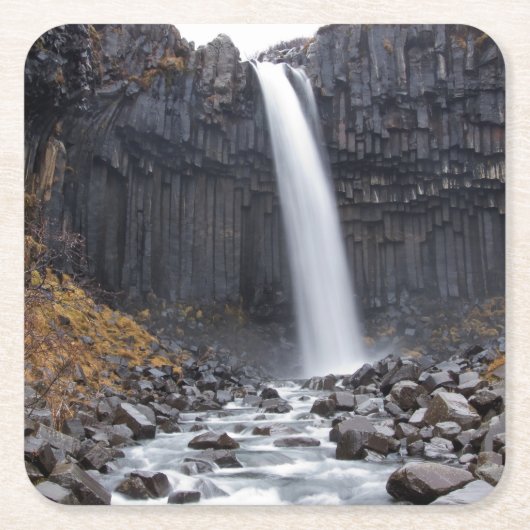 Svartifoss Wasserfall in Island-Untersetzer Rechteckiger Pappuntersetzer (Vorderseite)