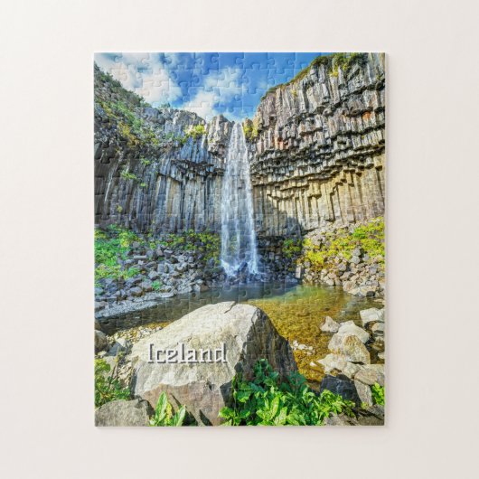 Svartifoss Wasserfall, Island Puzzle (Vertikal)