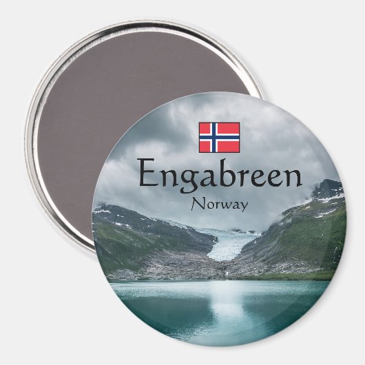 Svartisen Glacier Norwegen Magnet (Vorderseite/Rückseite)