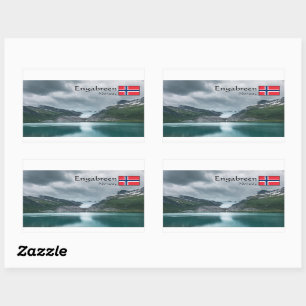 Svartisen Glacier Norwegen Souvenir Rechteckiger Aufkleber