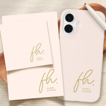 Script Monogram | Modern Blush Pink Gold Gift Idea