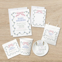 Bow and Flower Vine Baby Shower