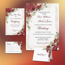 Blushing Bride Red Rose Stationery Suite