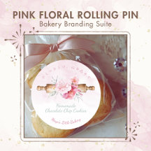 Elegant Pink Rolling Pin Bakery Branding Suite