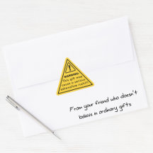 Funny Birthday Warning Stickers | Yellow Triangle 