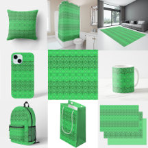 Tribal Tropical Wavy Green Lines Geometric Art