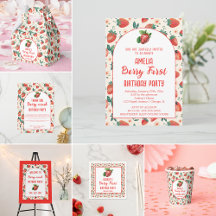 Berry First Strawberry Girl 1st Birthday Party