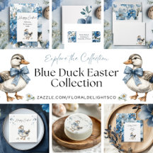 Blue Floral Duckling Easter