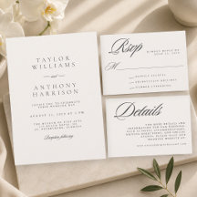 Ivory Simple Elegant Modern Minimal Wedding Suite