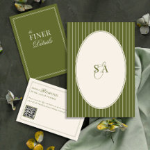Olive Green & Ivory Stripes Old Money Wedding