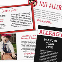 Allergy Alert ICOE Medical ID Cards