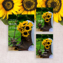 Sunflowers and Cowboy Boots Western Wedding  