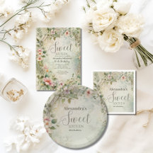 Romantic Pastel Wildflowers Sweet 16