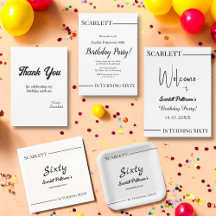 Minimal Black And White Modern Birthday Collection