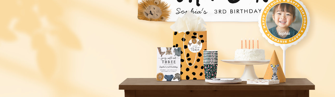 Geburtstagseinladungen, Dekoration & Geschenke - Personalisierung für alle Altersgruppen & alle Themen