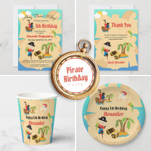 Treasure Map Custom Pirate Birthday Party Supplies