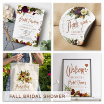 Autumn fall botanical rusty bridal shower 