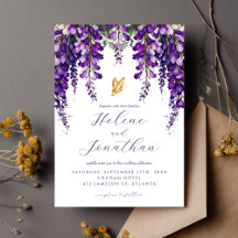 Lavender Purple Watercolor Boho Elegant Wedding