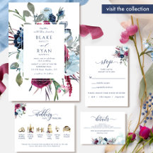 Berry, Blue and Burgundy Floral Collection