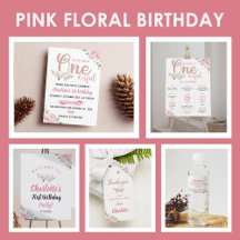 Pink Floral Girl Birthday