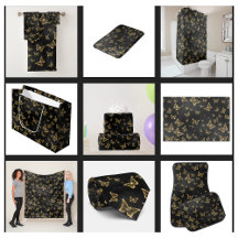 Gold Sparkle Glam Butterflies