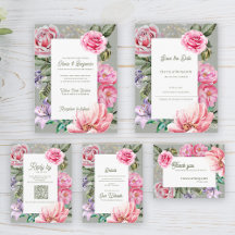 Vintage Rose Botanical Wedding Stationery