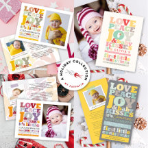 COLORFUL LETTERS BABY 1ST CHRISTMAS HOLIDAY BIRTH