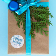 Happy Holidays Beautiful Blue Snowflake Party