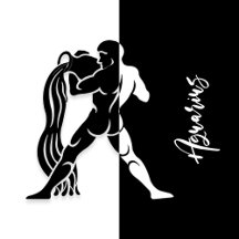 Aquarius Zodiac Sign, Black & White