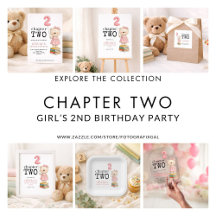 Chapter Two Book and Bear Theme Girl 2nd Birthday